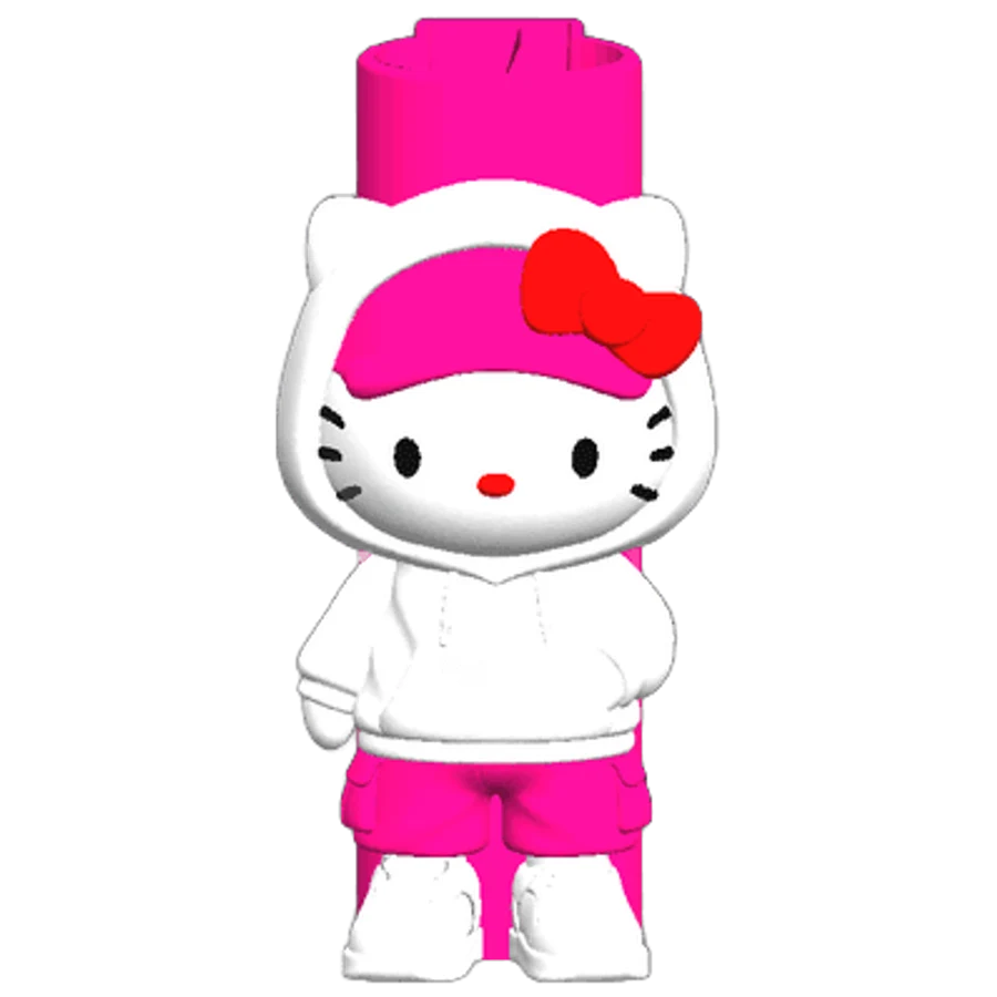 Pembe Fiyonklu Kedi Çakmak Kılıfı